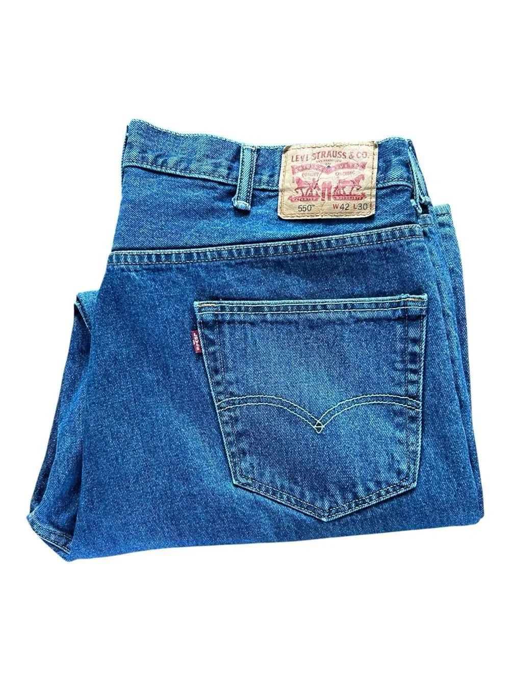 Levi's Men’s 550 Relaxed Fit Blue Denim Jeans 42 x 30